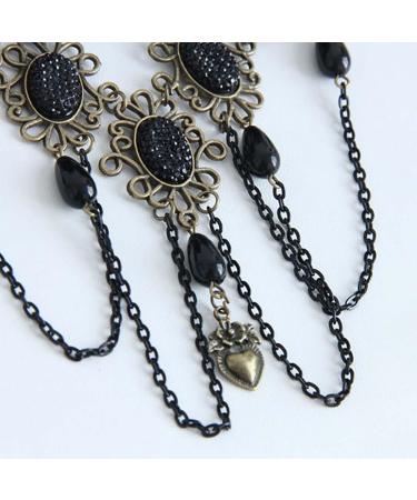 Prosy Halloween Tassel Black Flower Gothic Bead Headwear Top Masquerade Headdress Cosplay Hair Clip Hair Accessories for Women and Girls - Buy Online on SooperMarket.com