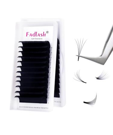 Fadlash Easy Fan Lashes D Curl 0.03 17mm Single Lashes Russian Lashes Natural Look Self Fanning Eye Lashes Automatic Blooming Russian Eyelashes Extensions(0.03-D-17) 17 mm 0.03-D