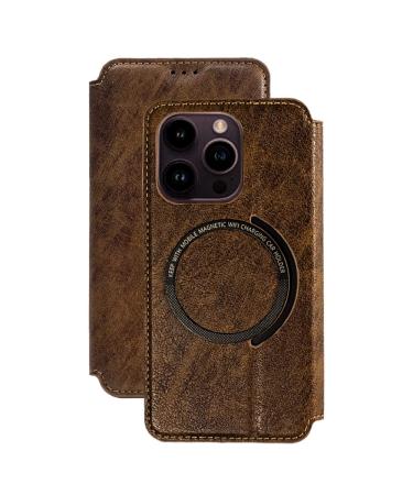 lefeda Leather Case for Iphone 14Pro Max/14 Pro/14 Plus/14 Flip Wallet Cover with Card Slot Bracket Earthquake Anti-Fall Protection Case Brown 14 Pro 6.1'' 14 Pro 6.1'' Brown