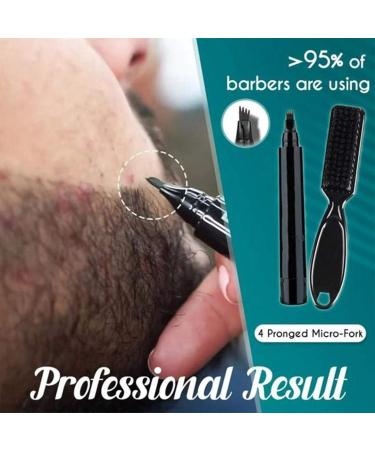 QUR 2pcs Beard Pen & Brush Set | Mustache Dyeing & Shaping Tools | Beard Enhancer in Black - International Shipping Available - Buy Online on SooperMarket.com