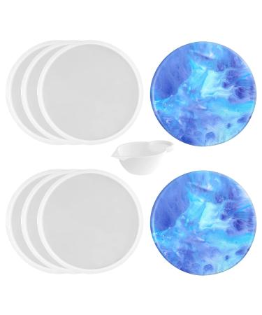 6 PCS Thickened round Coaster Resin Molds  Coaster Silicone Molds for Epoxy Resin  Coaster Molds for Resin Casting  Epoxy Resin Molds for DIY resin coasters Bowl mats  candle holders  Home Decoration. Round coaster mold ...