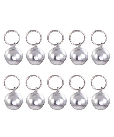 VILLCASE 10pcs Pet Small Bells Dog Collar Charm Jingle Bells Pet Pendant Accessories for Cat Puppy Kitten (Silver 18mm)- Pet Dog Cat Supplies