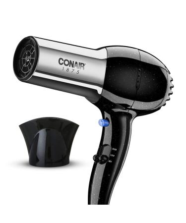 Conair 1875 Watt Full Size Pro Hair Dryer with Ionic Conditioning, Black/Chrome