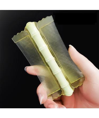AMZLORD C84omb Double-sided Scalp Massage Comb Fine Tooth Hair Nit Comb Lice Comb Flea Lice Removal Bamboo Shape for Cats Dogs Green - Buy Online on SooperMarket.com