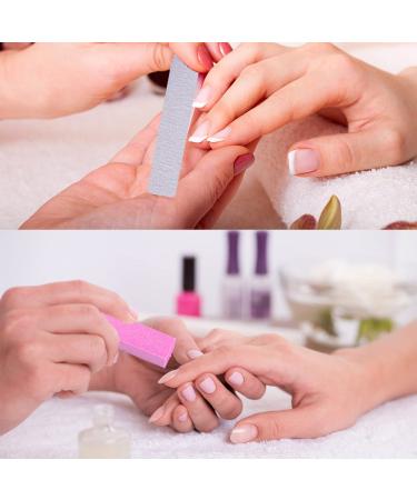 Siquk Gel Nail Polish Remover Kit - 20 Nail Clips, 2 Nail Files, 2 Cuticle Pushers, 600 Cotton Pads, Nail Brush, Grinding Block, Toe Separator - Pink - Buy Online on SooperMarket.com