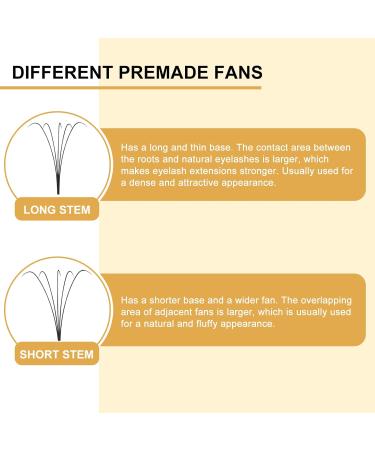 5D-0.07D 15mm Pre Made Fan Eyelash Extensions | Long Stem Russian Volume Lashes - Buy Online on SooperMarket.com