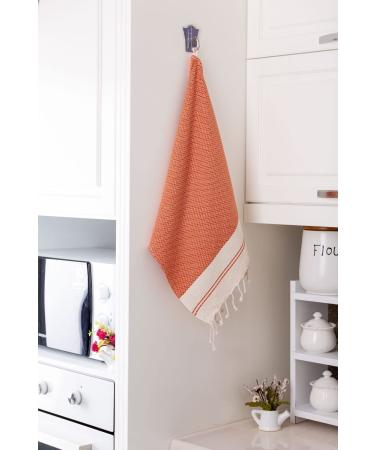 Evelynen Turkish Hand Towels Set of 2 - Boho Farmhouse Decor | 100% Cotton | 16x32 - Brick - Buy Online on SooperMarket.com