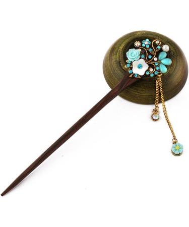 Frcolor Wooden Hair Pin Chinese Hair Sticks with Tassel Retro for Women Hair Styling Blue - Buy Online on SooperMarket.com