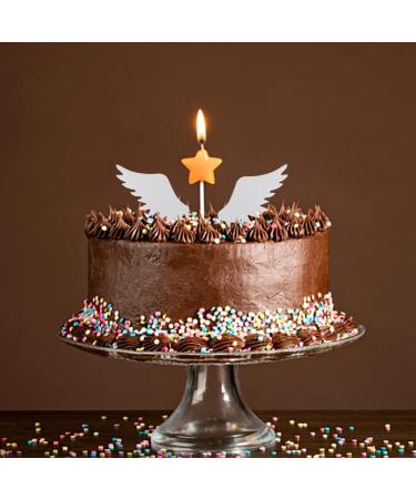 Hpory Cake Topper 60 Pcs Edible White Wings Cupcake Toppers Glutinous Rice Paper Happy Birthday Cake Toppers Angel Wings Cake Decorations for Birthday Wedding Celebration Party - Buy Online on SooperMarket.com