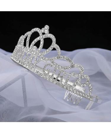 Birthday Girl Crown Happy Birthday Tiara Princess Rhinestone Headband Crystal Headpiece Birthday Party Hair Accessories for Women Girls Silver - Buy Online on SooperMarket.com