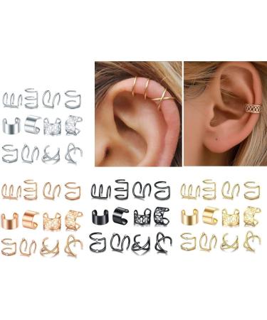 Diarypiece 12 Pcs Retro Advanced Sense Ear Bone Clip Without Pierced Metal Ear Cuff Jewelry Metal alloy - Buy Online on SooperMarket.com