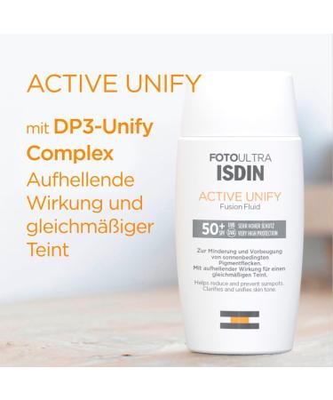 ISDIN FotoUltra Active Unify SPF 50+ | Brightening Sunscreen | Triple Effect | 50ml - Shop Internationally - Buy Online on SooperMarket.com