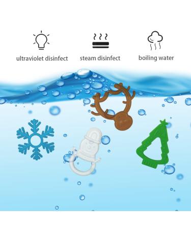 Anditoy 4 Pack Christmas Teething Toys for 3-12 Months Babies - First Christmas Teether Stocking Stuffers - Buy Online on SooperMarket.com