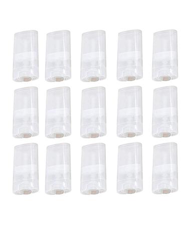 15PCS 15ml Clear Empty Plastic Deodorant Containers 0.5 Oz New Empty Oval Lip Balm Tubes Containers for Lipstick Crayon Chapstick DIY Make Your Own Deodorant Cream Lotion Bar 15 Pcs Clear