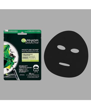 Garnier Moisture Bomb Purifying Sheet Mask with Hyaluronic Acid and Charcoal 6 Pack 6 x 28 g - Buy Online on SooperMarket.com