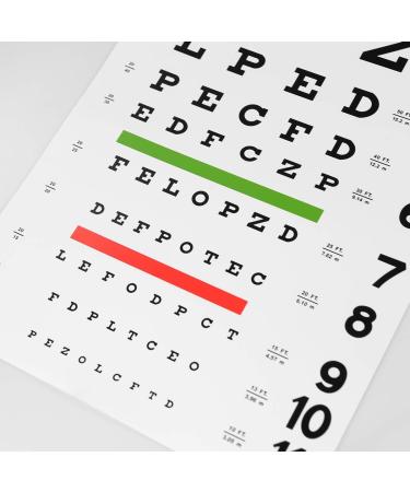 Snellen Eye Chart Wall Set with Hand Pointer and Occluder - 3 Piece Kit for Eye Medical Exams - Buy Online on SooperMarket.com