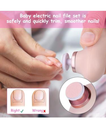 Vicloon 4-in-1 Electric Baby Nail Trimmer Kit - Pink | Safe Manicure Set for Newborns & Toddlers - Buy Online on SooperMarket.com