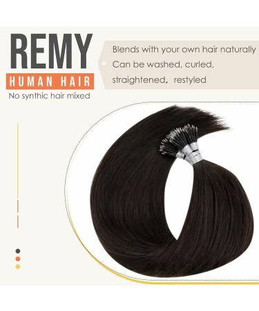 LaaVoo Nano Ring Hair Extensions 18 Inch 50s 50g Darkest Brown Nano Beads Hair Extensions Remy Straight Nano Tip Hair Extensions Real Human Hair #2 18 Inch 1.22Nano#2 - Buy Online on SooperMarket.com