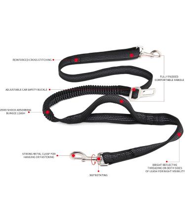 TUDEC Dogs Jogging Line with Belly Belt | Free-Handed Leash & Belt Bag for Large & Medium Dogs | Elastic Reflective Running Leash & Feces Bag Dispenser (Blue Gray) - Buy Online on SooperMarket.com