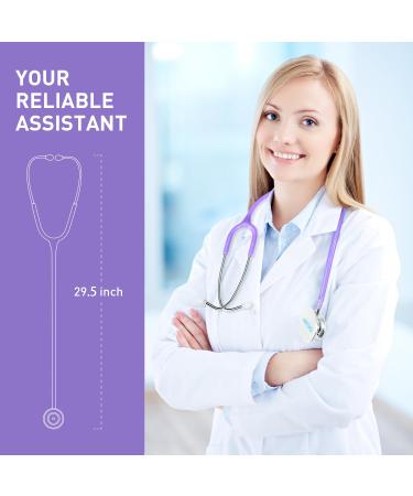 SCIAN Dual Head Stethoscope for Nurses & Doctors | Classic Stainless Steel Home Diagnostics | Medical Supplies with Carrying Bag - Pearlescent Purple - Buy Online on SooperMarket.com