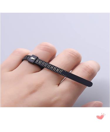 1 Pack US Ring Sizer Measuring Gauge 1-17 US Rings Size Plastic Finger Sizing Measure Tool Reusable Black - Buy Online on SooperMarket.com