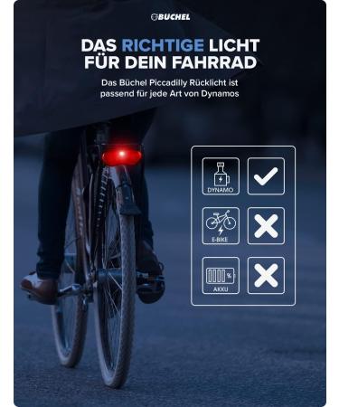 B chel LED Bicycle Luggage Rack Light | STVZO Approved Rear Taillight for Dynamo & E-Bike | Compact 11.69 x 5.02 x 1.79 cm - Buy Online on SooperMarket.com