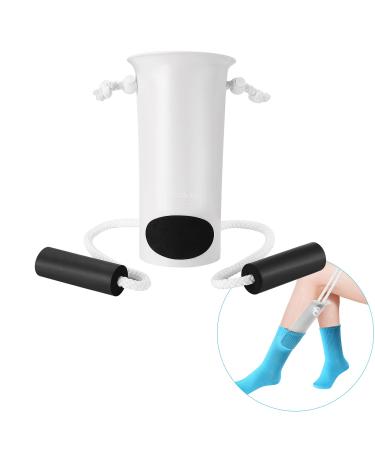Antdvao Sock Assist Adjustable Sock Helper with Foam Handle Use for Elderly People who are Inconvenient to Bend Over Sock Aid Device That Can Wear Socks Without Bending Over White-01
