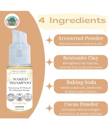 Volumizing Dry Shampoo Powder | Non-Aerosol Organic Hair Powder | Talc & Benzene Free | All Hair Types | Made in USA | Jumbo 2.7 oz (Light - Buy Online on SooperMarket.com