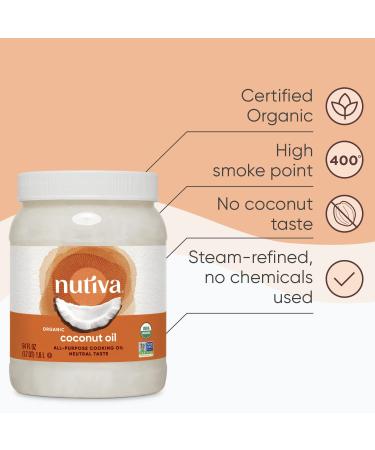 Nutiva Organic Refined Coconut Oil 54 fl oz - Premium Cooking & Baking Oil - Buy Online on SooperMarket.com
