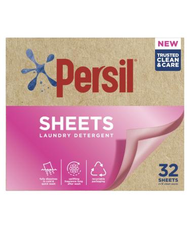 Persil Laundry Detergent Sheets Uplifting Fragrance Sheets Clean & Care Biodegradable Laundry Sheets 32 Uplifting Fragrance 32 W
