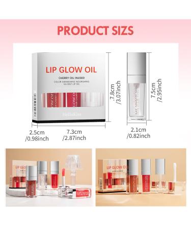 Buy Hydrating Lip Glow Oil - Plumping Tinted Lip Gloss | Long Lasting Moisturizing Lip Care (Set B) - 3 Colors Available | Ideal for International Shipping - Buy Online on SooperMarket.com