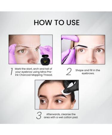 MINA ibrow Pre-Inked Microblading String | Bamboo Charcoal Thread | Mess-Free Eyebrow Mapping Tool | White 20M - Buy Online on SooperMarket.com