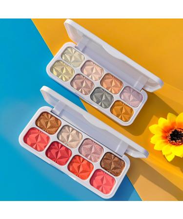 8 Colors Blusher Highlighter Makeup Palette | Waterproof Matte & Shimmer Blush Bronzer & Eyeshadow for a Flawless Finish - Buy Online on SooperMarket.com