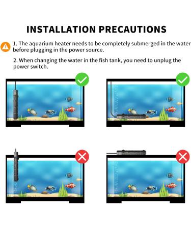 Hitauing Aquarium Heater 500W - Over Temperature Protection Auto Shutdown for Fresh & Saltwater (300-500L) - 50W/100W/300W Options Available - Buy Online on SooperMarket.com