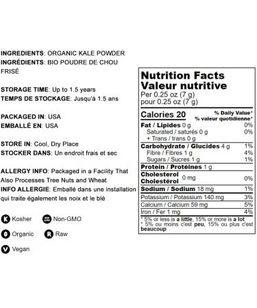 Organic Kale Powder 1lb | Non-GMO, Vegan, Kosher | Bulk Superfood for Baking, Juices, Smoothies & Breakfast Drinks - Buy Online on SooperMarket.com