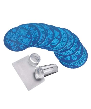 1 set nail art stamping kit nail stamp plates nail templates clear jelly stamp silicone nail art stamp stamp with cap scratch nail art tools (as shown)