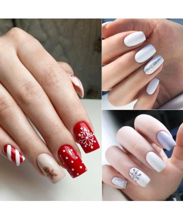 AILLSA Christmas Gel Nail Polish Set Red White Dark Green Gel Polish with Base and Top Coat Red Gold Sparkle Nail Polish Gel Soak Off U V Gel Winter Colors Starter Kit for Christmas Gifts A8-christmas Set - Buy Online on SooperMarket.com