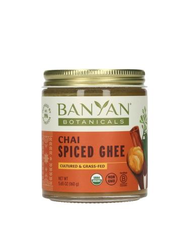 Banyan Botanicals Chai Spiced Ghee  Cultured Organic Ghee (Clarified Butter) with Cinnamon & Cardamom  Tasty Oil & Butter Alternative for Cooking & Baking  5.65 oz  Non-GMO Gluten Free Vegetarian