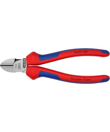Knipex Diagonal Cutter black atramentized with multi-component grips 160 mm (self-service card/blister) 70 02 160 SB Multi-component Grips Blue/Red 160 mm atramentized on self-service card - Buy Online on SooperMarket.com
