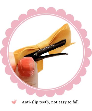 KERTFGOKU Yellow Hair Bows Clips for Girls - 2 PCS Cotton Ribbon Non Slip Hair Accessories for Baby Girls and Toddlers - Buy Online on SooperMarket.com