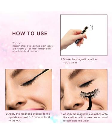 ToyRis Magnetic Eyelashes and Eyeliner Kit - 10 Pairs Mixed Styles | Waterproof Reusable 3D 5D False Lashes with Tweezers - No Glue Needed - Buy Online on SooperMarket.com
