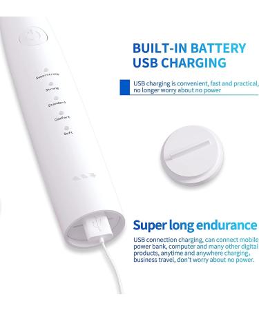 YXFOOR Electric Toothbrush for Adults and Kids | 5 Modes, USB Charging | Teeth Whitening Kit with 2 Brush Heads & 1 Polishing Head - Remove Calculus & Tartar Easily - Buy Online on SooperMarket.com