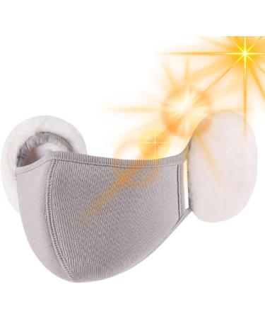 Visiblurry Kawaii Cloud Shape Face Cover | Plush Rabbit Fur Ear Warmer & Slim Winter Protection - Buy Online on SooperMarket.com