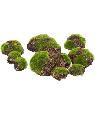 12Pcs Artificial Rock for Moss,Foam False Moss Green Moss Balls Moss Covered Stones for Garden Decor DIY Floral Arrangements Plant Poted Decoration, 3 Size