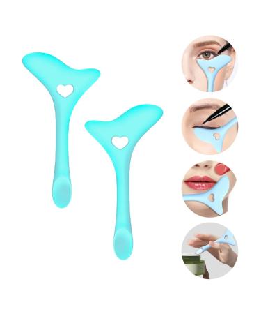 SHANPIN 2 Blue Eyeliner Stencils, Eyeliner Stencils Quick Eye Makeup Tool, Mascara & Eyeliner Shield Applicator Guard, Vertex Eyeliner Stencils for Eyes. Sky blue