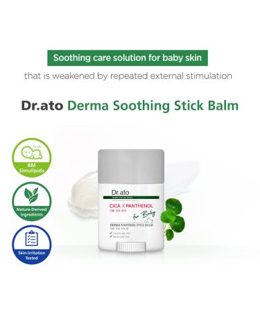 DR.ATO Baby Moisturizing Balm with Shea Butter - Fragrance-Free Soothing Stick for Dry Skin, Chapped Lips & Cheeks, Minor Cuts - 17.5g - Buy Online on SooperMarket.com