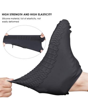Rehomy Waterproof Shoe Covers | Non-Slip Silicone Rain Overshoes with Zipper | Outdoor Shoe Protector for Kids, Men, Women | Black L (EU 38-42) - Buy Online on SooperMarket.com