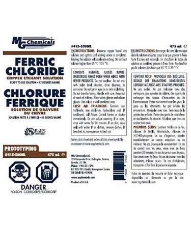 MG Chemicals 415 Ferric Chloride Copper Etchant Solution - 475ml Liquid Bottle - Buy Online on SooperMarket.com