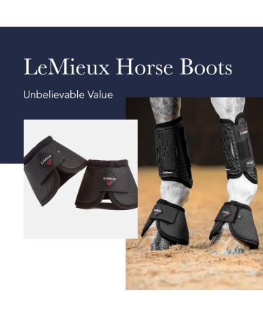 LeMieux Black Fleece Rubber Bell Overreach Horse Boots - Protective Gear and Training Equipment - Equine Boots Wraps & Accessories Medium Black Fleece Rubber Bell - Buy Online on SooperMarket.com
