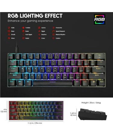 FANTECH MAXFIT61 RGB Wired Mechanical Keyboard - BlueSW(Clicky)-Black - Buy Online on SooperMarket.com